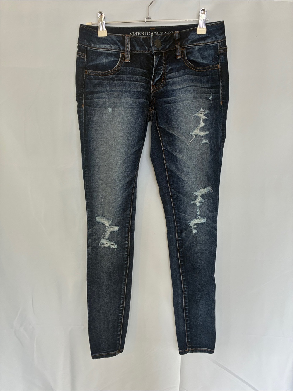 American Eagle Outfitters Dark Wash Distressed Women's Skinny Jeans